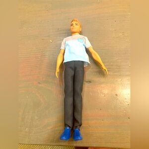 Mattel 2017 Ken  Doll with Blue Shirt and Black Pants